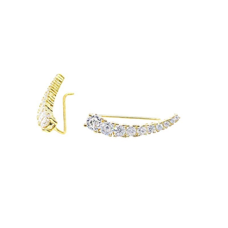 Orecchini punto luce a gradazione di zirconi bianchi con amo placcati oro giallo in argento 925