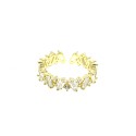 Anello regolabile veraretta con zirconi bianchi e baguette placcato oro giallo in argento 925