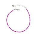 Bracciale tennis con 5 zirconi rubino e 1 bianco da 1,5 mm placcato oro bianco in argento 925