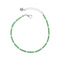 Bracciale tennis con 5 zirconi verdi e 1 bianco da 1,5 mm placcato oro bianco in argento 925