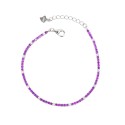Bracciale tennis con 5 zirconi lilla e 1 bianco da 1,5 mm placcato oro bianco in argento 925