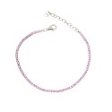 Bracciale tennis con zirconi rosa da 1,5 mm placcato oro bianco in argento 925