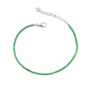 Bracciale tennis con zirconi verdi da 1,5 mm placcato oro bianco in argento 925