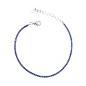 Bracciale tennis con zirconi blu da 1,5 mm placcato oro bianco in argento 925
