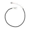 Bracciale tennis con zirconi neri da 1,5 mm placcato oro bianco in argento 925