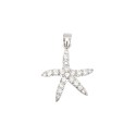 Ciondolo stella marina zirconata bianca placcato oro bianco in argento 925