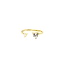 Anello regolabile con due cuori contrariè di zirconi bianchi placcato oro giallo in argento 925