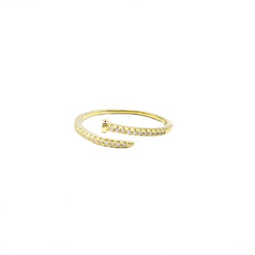 Anello a filo regolabile con nodo centrale placcato oro bianco in argento 925