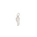 Ciondolo micro corno a pavè di zirconi bianchi placcato oro bianco in argento 925