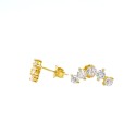 Orecchini ad arco con zirconi bianchi placcato oro giallo in argento 925
