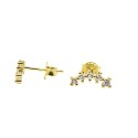 Orecchini ad arco con zirconi bianchi placcato oro giallo in argento 925