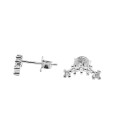 Orecchini ad arco con zirconi bianchi placcato oro bianco in argento 925