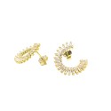 Orecchini a spirale con baguette e zirconi placcato oro giallo in argento 925
