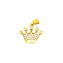 Ciondolo corona zirconata bianca placcata oro giallo in argento 925