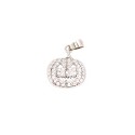 Ciondolo zucca  di halloween zirconata bianca placcata oro bianco in argento 925