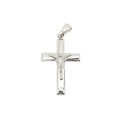 Ciondolo croce con cristo microfuso placcato oro bianco in argento 925
