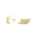 Orecchini a semicerchio cascata zirconati bianchi placcati oro giallo in argento 925